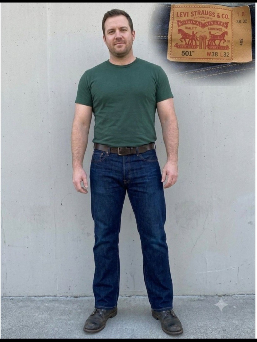 Levi Strauss Indigo Straight Jeans. Size W 38 L 32.